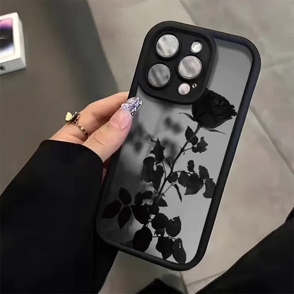 High Bamboo Black Shell Rose Pattern Phone Case Suitable for iPhone 16111213141515 Pro 15 Plus 15 Pro Max 7 Plus 8 Plus XXs Max Xr 11 Pro 12 Pro 13 Pro 14 Pro 11 Pro Max 12 Pro Max 13 Pro Max 14 Pro Max 14 Plus 66s 6 Plus 7816 Pro 16 Plus 16 Pro Max