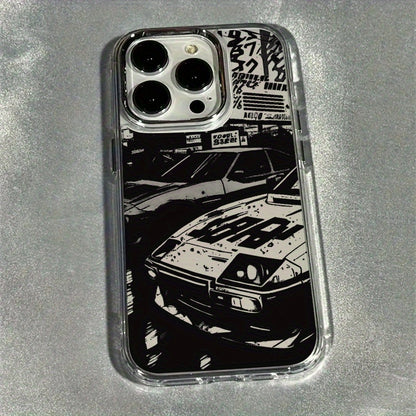 Parallel Racing Mobile Phone Case for iPhone 16, Suitable for iPhone 16 Pro Max/16Plus/16Pro/iPhone 15 Pro Max/15Plus/15Pro/14Plus/14Promax/14Pro/iPhone13 Pro Max/13Pro/12Pro/12ProMax/11ProMax/11Pro/iPhone 11 Soft Shell, iPhone XS Anti-fall 8 Plus/7 Plus