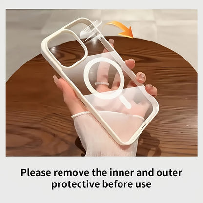 High-End Clear Protective Cover for Iphone 16, 15, 14, 13, 12, 11 Pro Max, Showcasing a Clear Acrylic Style And Magnetic Wireless Charging