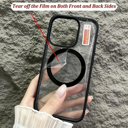 Clear Magnetic Phone Cover Compatible with Iphone Models 16, 15, 14, 13, 12, 11, 7/8/SE2/SE3, Including Mini Versions And Pro Models, Designed to Be Shock-Resistant.