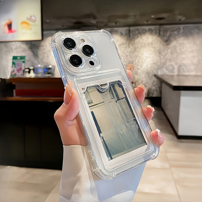 Durable Transparent TPU Phone Case with Card Slot Compatible with Iphone 15/14/13/12/11 Series - Clear Shockproof Back Cover, Compatible with Iphone 11/11 Pro/11 Pro Max/12/12 Pro/12 Pro Max/13/13 Pro/13 Pro Max/14/14 Plus/14 Pro/14 Pro Max/15/15 Plus/15