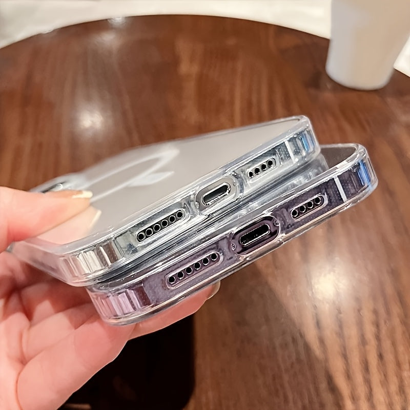 3pcs [1 Phone Cover with 2 Mobile Phone Lanyard]-Magnetic Transparent Phone Case, Supports Wireless Charging, Durable And Sturdy, Classic And Fashionable - Suitable for iPhone 16/15/14/13/12/11 Promax Series Phone Cases