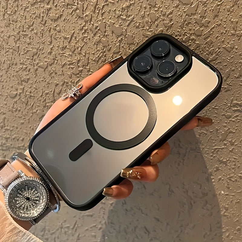 Clear Magnetic Phone Cover Compatible with Iphone Models 16, 15, 14, 13, 12, 11, 7/8/SE2/SE3, Including Mini Versions And Pro Models, Designed to Be Shock-Resistant.