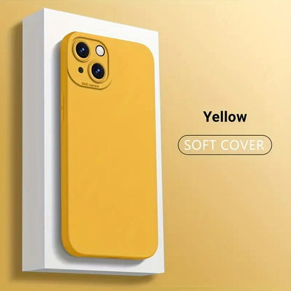 Liquid Silicone Phone Case for iPhone 11 12 13 14 Pro Max 14 Plus Camera Protective Built-in Fluff Soft Cover