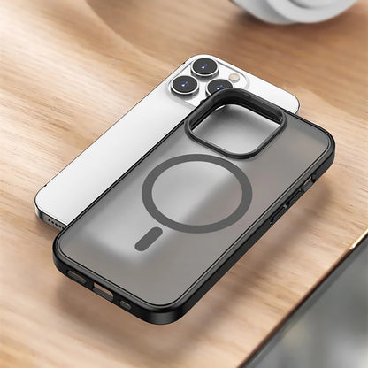 High-end matte skin-touch black mobile phone case suitable for iPhone 16 15 14 13 12 11 Pro Max Plus supports magnetic suction wireless charging matte translucent anti-shock and anti-fall Apple mobile phone case