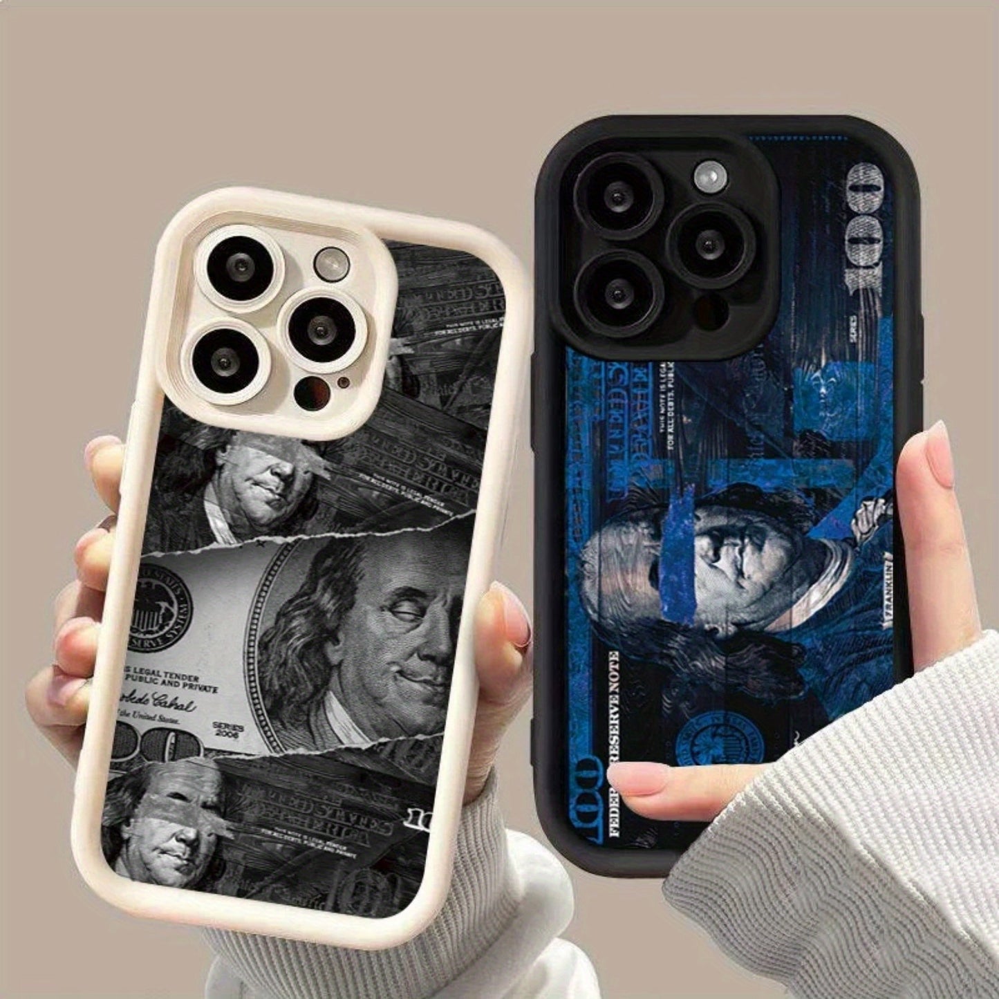 for iPhone 16 Deconstructed dollar phone case Franklin anti-fall case Wrong version printing ins style Multi-camera compatible with trendy people Digital currency concept accessories Put on a high-end coat for your beloved mobile phone, and also let your