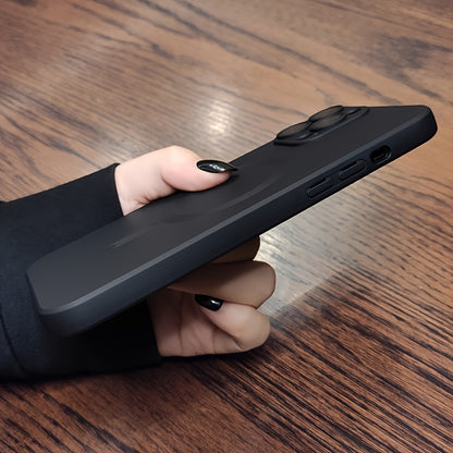 Luxury Matte Magnetic Wireless Charging Case Compatible with for iphone 16 15 14 13 12 11 Pro Max Plus with Glass Lens Protector Shockproof Soft TPU Cover