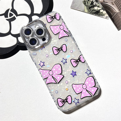 Pink polka dot bow | 084