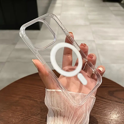 3pcs [1 Phone Cover with 2 Mobile Phone Lanyard]-Magnetic Transparent Phone Case, Supports Wireless Charging, Durable And Sturdy, Classic And Fashionable - Suitable for iPhone 16/15/14/13/12/11 Promax Series Phone Cases