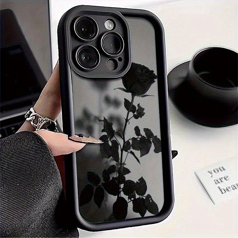 High Bamboo Black Shell Rose Pattern Phone Case Suitable for iPhone 16111213141515 Pro 15 Plus 15 Pro Max 7 Plus 8 Plus XXs Max Xr 11 Pro 12 Pro 13 Pro 14 Pro 11 Pro Max 12 Pro Max 13 Pro Max 14 Pro Max 14 Plus 66s 6 Plus 7816 Pro 16 Plus 16 Pro Max
