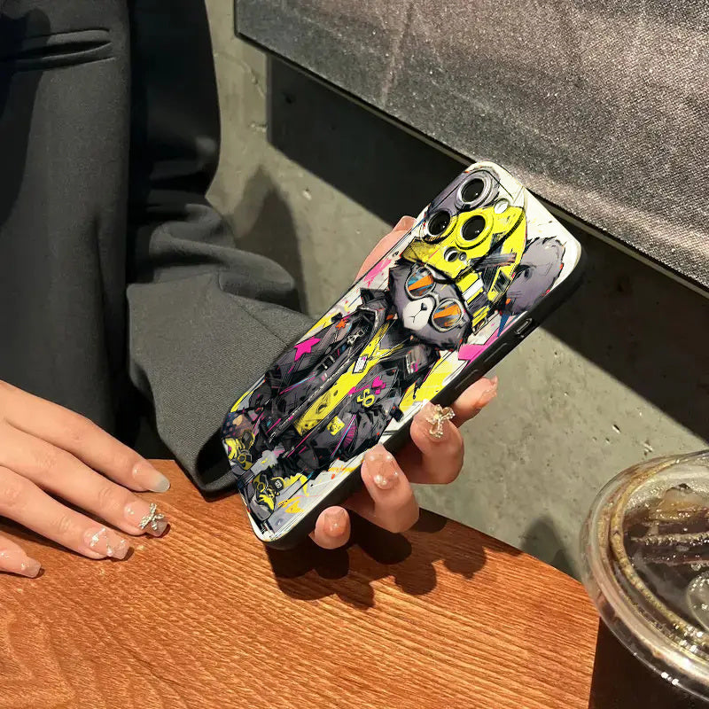 Bear Graphic Protective Phone Case For IPhone 11/12/13/14/12 Pro Max/11 Pro/14 Pro/15/XS Max/X/XR/7/8/8 Plus, Gift For Birthday, Girlfriend, Boyfriend