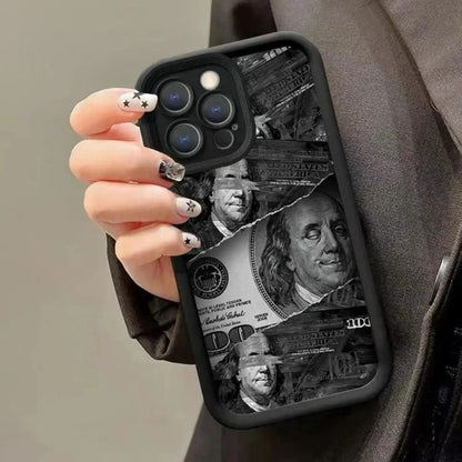 for iPhone 16 Deconstructed dollar phone case Franklin anti-fall case Wrong version printing ins style Multi-camera compatible with trendy people Digital currency concept accessories Put on a high-end coat for your beloved mobile phone, and also let your