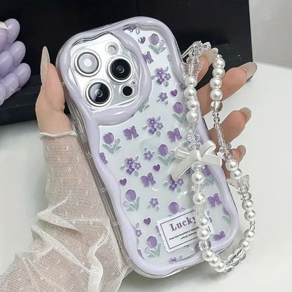 A stylish and thick shockproof phone case with unique design, cute print with lanyard chain phone case for Apple series 111213141516promax series A05/A15/A25/A35/A55/S23/S24Ultra/S25Ultra