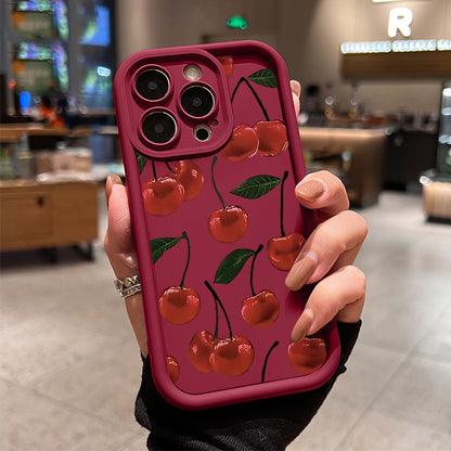 Ideal for The for iphone 16, This Cherry Phone Case Features a Trendy Cherry Print with a Sky Eye Ladder Design. It'S an Elegant And Durable Protective Cover, Making It a Perfect Gift for Loved Ones. Compatible with for iphone Models 16, 15, 14, 13, 12, A