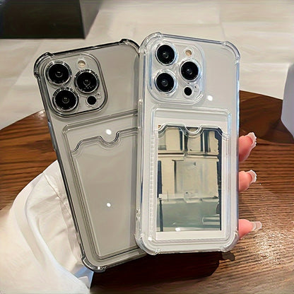 Durable Transparent TPU Phone Case with Card Slot Compatible with Iphone 15/14/13/12/11 Series - Clear Shockproof Back Cover, Compatible with Iphone 11/11 Pro/11 Pro Max/12/12 Pro/12 Pro Max/13/13 Pro/13 Pro Max/14/14 Plus/14 Pro/14 Pro Max/15/15 Plus/15