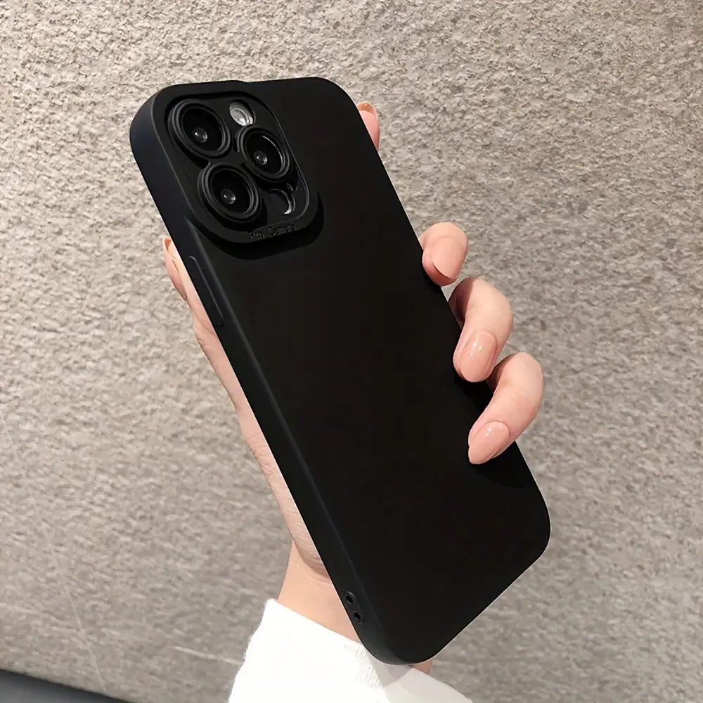 A Solid Black Phone Case Is Compatible with Iphone Models 15, 14, 13, 12, 11 Pro Max, X, XS Max, XR, 14 Plus, And 15 Plus.