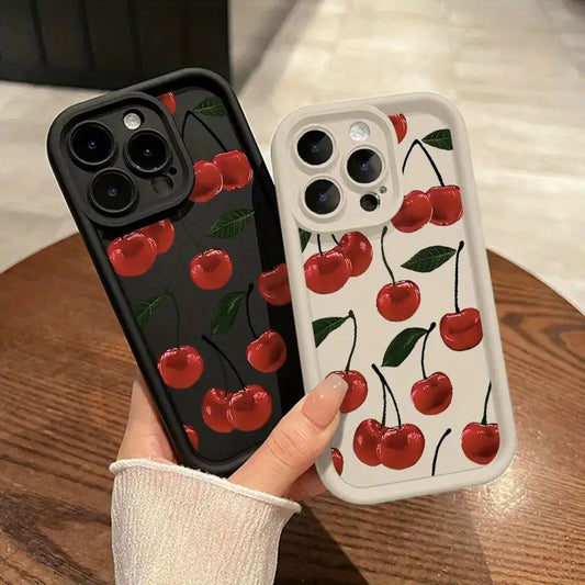 Ideal for The for iphone 16, This Cherry Phone Case Features a Trendy Cherry Print with a Sky Eye Ladder Design. It'S an Elegant And Durable Protective Cover, Making It a Perfect Gift for Loved Ones. Compatible with for iphone Models 16, 15, 14, 13, 12, A