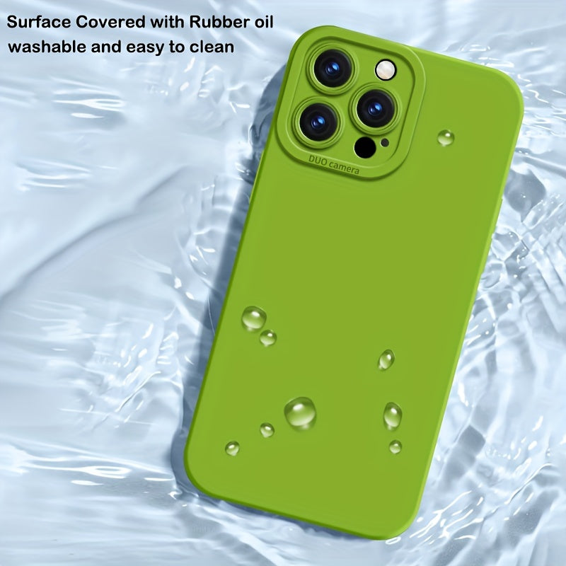 Liquid Silicone Phone Case for iPhone 11 12 13 14 Pro Max 14 Plus Camera Protective Built-in Fluff Soft Cover