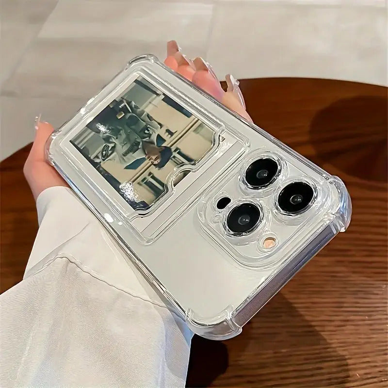 Durable Transparent TPU Phone Case with Card Slot Compatible with Iphone 15/14/13/12/11 Series - Clear Shockproof Back Cover, Compatible with Iphone 11/11 Pro/11 Pro Max/12/12 Pro/12 Pro Max/13/13 Pro/13 Pro Max/14/14 Plus/14 Pro/14 Pro Max/15/15 Plus/15