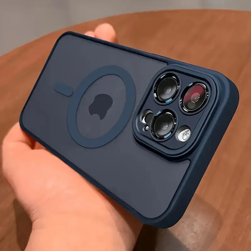 Luxury Translucent Case for iPhone 16 15 14 13 12 11 Pro Max 16 15 14 Plus13 12 Mini with Magnetic Wireless Charging and Matte Lens Protector